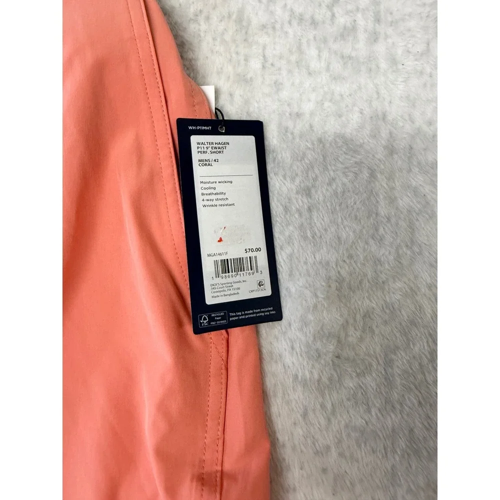 Walter Hagen P11‎ Performance Golf Shorts Mens 42 Coral 9